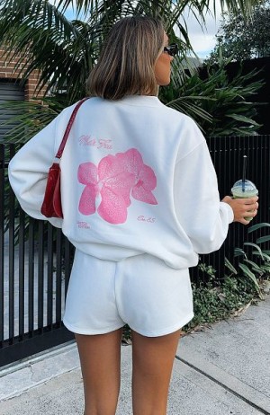 White White Fox Boutique With Love Forever Oversized Sweaters | US_72314UTZW