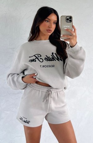 White / Black White Fox Boutique Season 7 Oversized Sweaters | US_91453TEMD