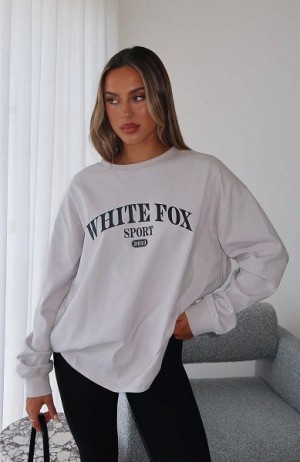 White / Black White Fox Boutique Stand With You Long Sleeve Oversized T-shirt | US_57401RYDG