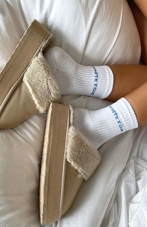 White / Blue White Fox Boutique All For It Socks | US_68507MGIC