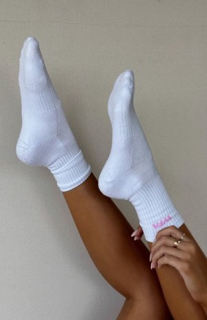 White / Pink White Fox Boutique Wfa Socks | US_47102ACFJ