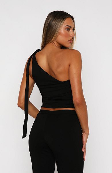 Black White Fox Boutique Reckless Romance One Shoulder Tops | US_60793WZAV