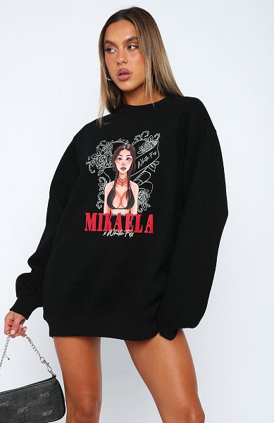 Black White Fox Boutique Situationship Oversized Sweaters | US_17304APZN