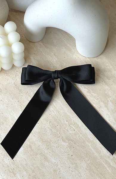 Black White Fox Boutique Sweet Serenity Bow Hair Accessories | US_06823FLOP