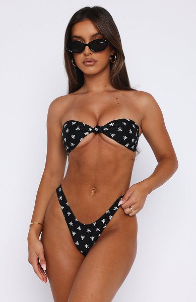 Black White Fox Boutique Tallows Bikini Tops | US_62170IRTG