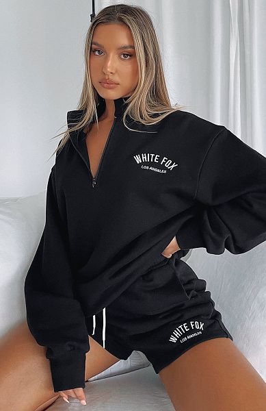 Black White Fox Boutique The Highest Demand Zip Front Sweaters | US_96352SCTU