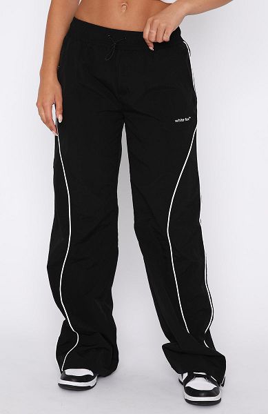 Black White Fox Boutique Unphased Track Pants | US_59176GFMJ