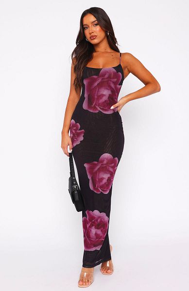 Black / Burgundy White Fox Boutique Things I Should Have Said Maxi Dress | US_85276KTLP