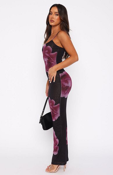 Black / Burgundy White Fox Boutique Things I Should Have Said Maxi Dress | US_85276KTLP