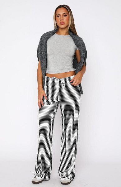 Black / White Stripes White Fox Boutique Should Have Known Pants | US_34906GCIQ