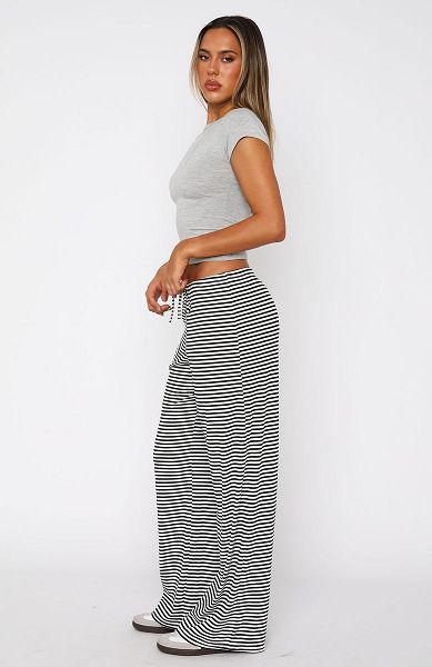 Black / White Stripes White Fox Boutique Should Have Known Pants | US_34906GCIQ