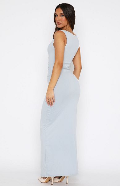 Blue White Fox Boutique High Attraction Maxi Dress | US_19586PHXA