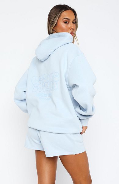 Blue White Fox Boutique Leisure Edition Oversized Hoodie | US_64329KXZF