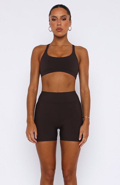 Brown White Fox Boutique Endurance Scrunch High Waisted Shorts | US_09658WYJK