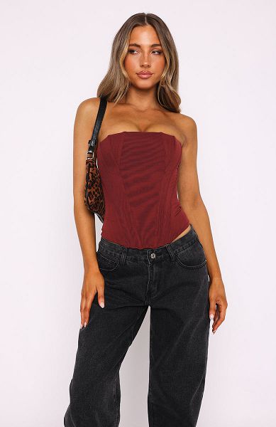 Burgundy White Fox Boutique Feeling Fun Tank Top | US_40978COSK