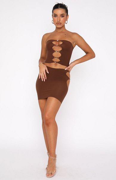 Chocolate White Fox Boutique Built Like This Mini Skirts | US_78139VANU