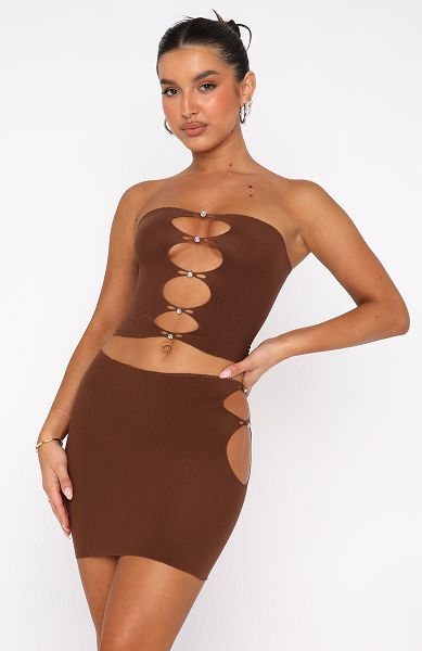 Chocolate White Fox Boutique Built Like This Mini Skirts | US_78139VANU