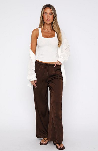 Chocolate White Fox Boutique Choosing Me Pants | US_54897QLJA