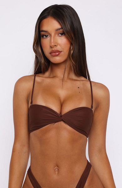 Chocolate White Fox Boutique Kaya Bikini Tops | US_47825IQZV