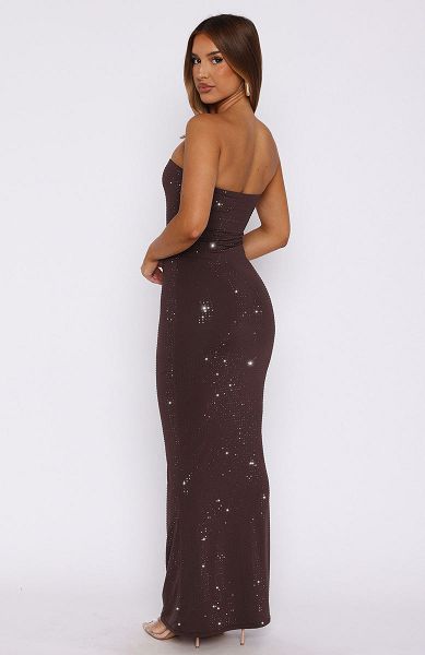 Chocolate White Fox Boutique Platinum Maxi Dress | US_72980WYTD