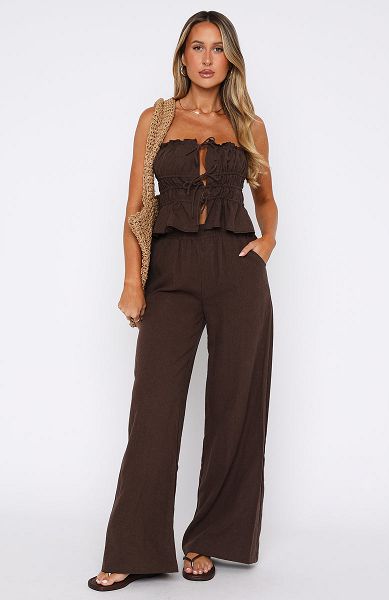 Chocolate White Fox Boutique Secret Society Pants | US_83570AHUQ