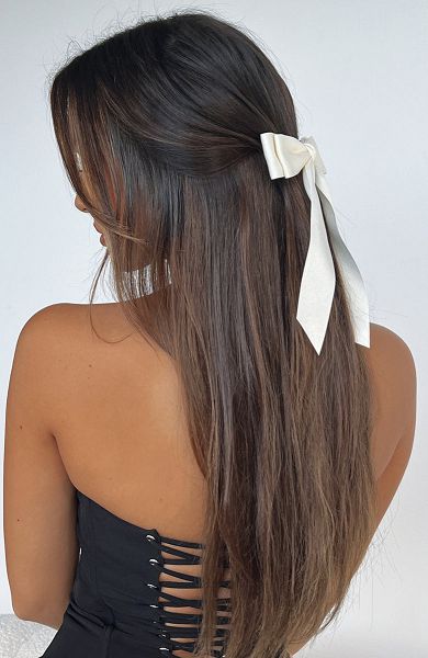 Cream White Fox Boutique Sweet Serenity Bow Hair Accessories | US_52496FMKR