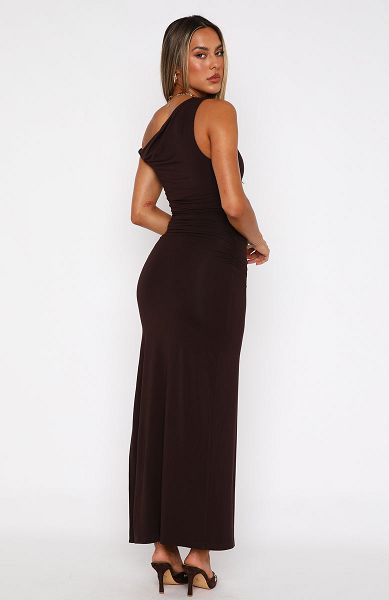 Dark Chocolate White Fox Boutique Little Bit Dramatic Maxi Dress | US_84023XGBF