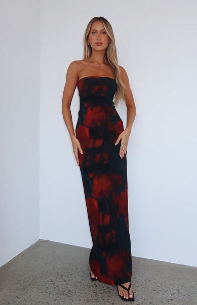 Deep Burgundy White Fox Boutique Leave You Alone Maxi Dress | US_37082KQBC