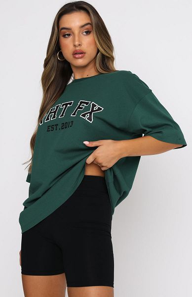 Green White Fox Boutique Varsity T-shirt | US_81047VBYI