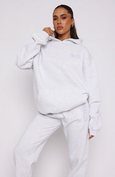 Grey White Fox Boutique Athletics Department Oversized Hoodie | US_02947FRBX