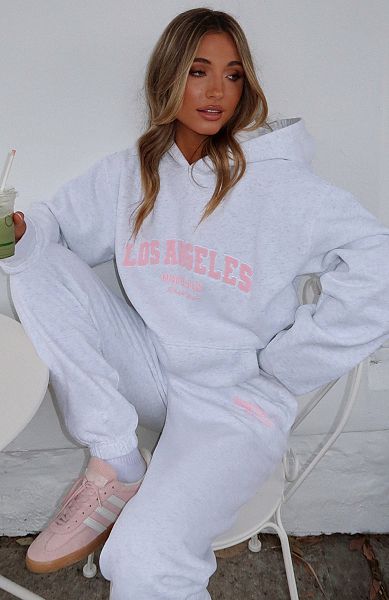 Grey White Fox Boutique Decade Classics Global Oversized Hoodie | US_65231JONI