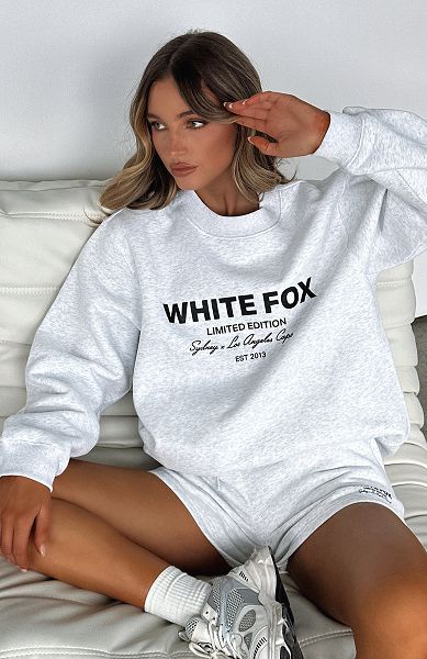 Grey White Fox Boutique Manifest It Oversized Sweaters | US_17308GXCI