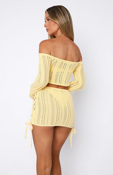 Lemon White Fox Boutique Perfect Timing Crochet Mini Skirts | US_10479DCKE