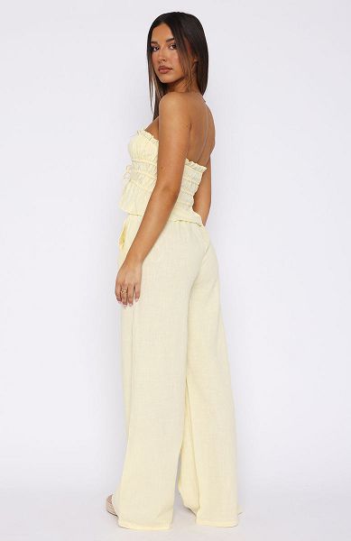 Lemon White Fox Boutique Secret Society Pants | US_43957GJRU