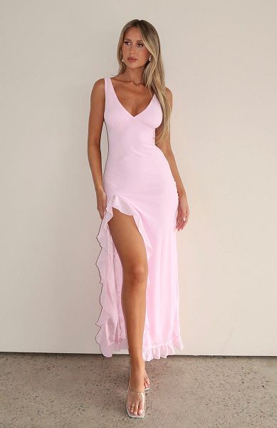 Pink White Fox Boutique Tell Me Everything Maxi Dress | US_61439YQBC