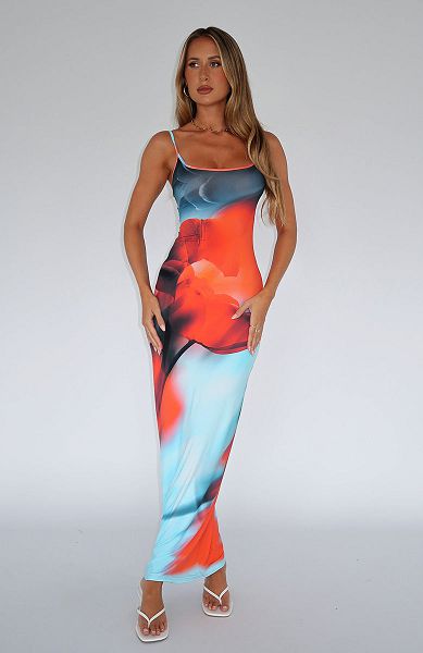 Royal Blue White Fox Boutique Feeling The Heat Maxi Dress | US_63971RAMW