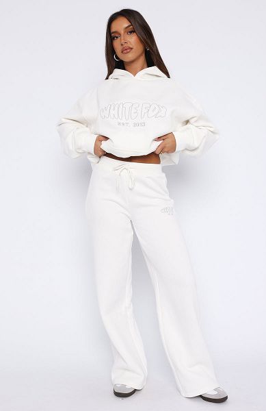 White White Fox Boutique Missed Flights Wide Leg Sweatpants | US_96230TIGK