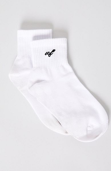 White / Black White Fox Boutique Foolish Game Socks | US_38457PIMS