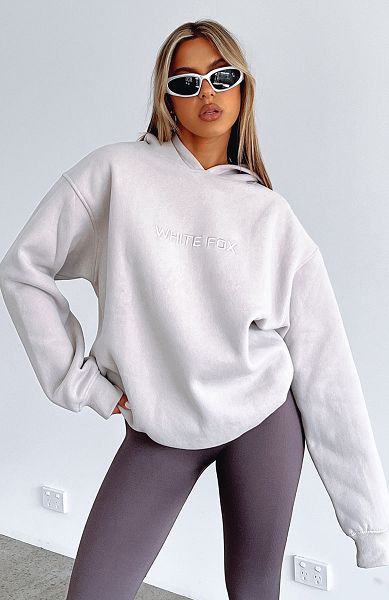 White / Gold White Fox Boutique Stay Lifted Oversized Hoodie | US_58329OJVW