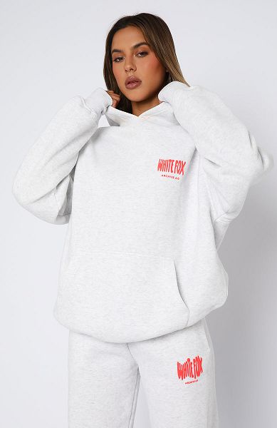 White / Orange White Fox Boutique Archive 6.0 Oversized Hoodie | US_98347ZNWT