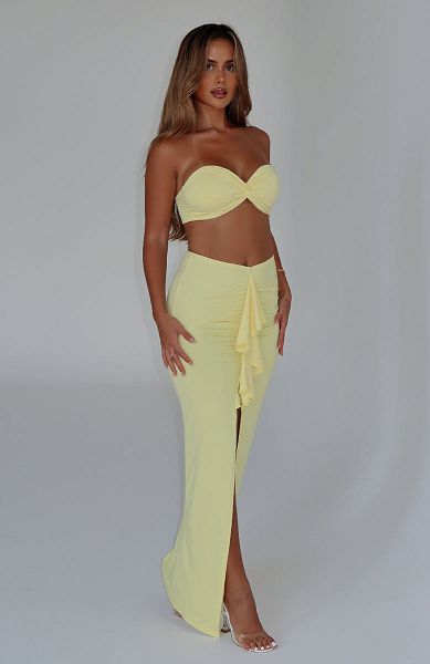 Yellow White Fox Boutique In Her Element Maxi Skirts | US_54672VGBW