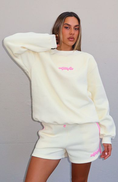 Yellow / Pink White Fox Boutique Make You Double Take Oversized Sweaters | US_06983APIC